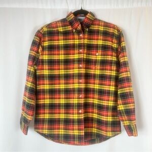 Vintage Wrangler Western Shirt, Plaid Size: M 
Plaid Shirt - Red, Yellow, Black